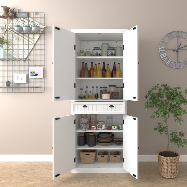 HLR White doubledoor pantry with drawers 72" Kitchen Pantry